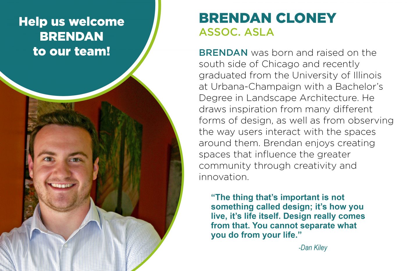 Welcome to the team, Brendan! — Clark Condon